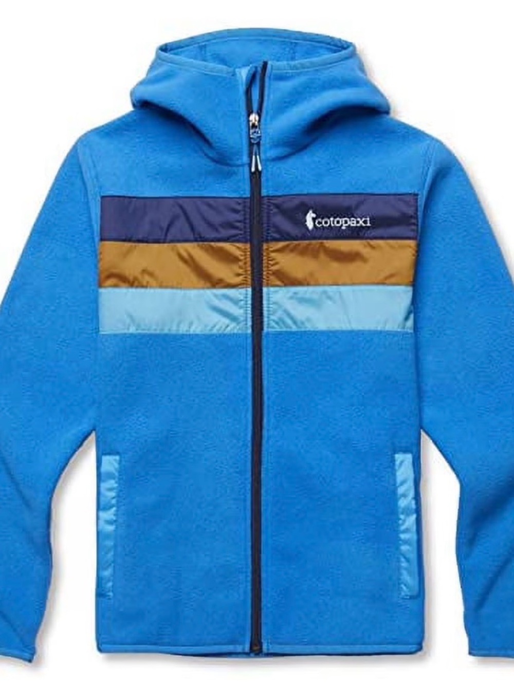Cotopaxi Teca Fleece Hooded Full-Zip Jacket Large Blue Colorblock Gorpcore